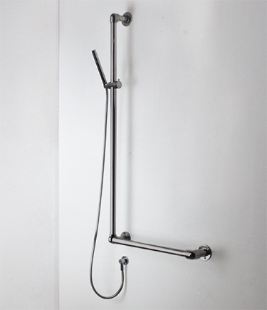 Black Chrome Classic Jointed Support Shower Column Grab Bar (165ABC)