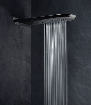 Dorsal Black Chrome Rain & Waterfall Shower Head (75EBC)