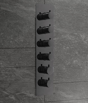 Black Chrome 5 Way Hi-Flow Shower Valve (81JBC)
