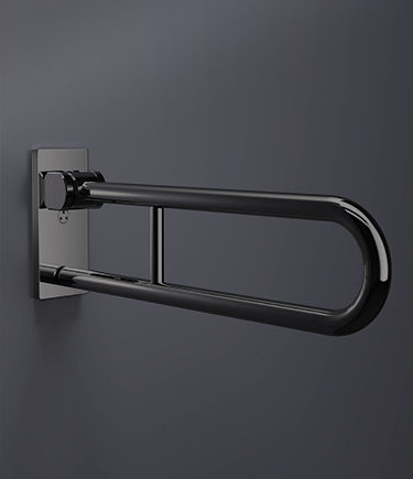 Etch Black Chrome Hinged Double Up & Down Grab Bar (ETBC9)