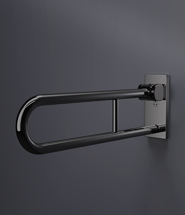 Etch Black Chrome Removable Hinged Double Grab Bar (ETBC5)