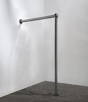 Black Chrome Fixed Ball Jointed Toilet Support Rail (167BK)