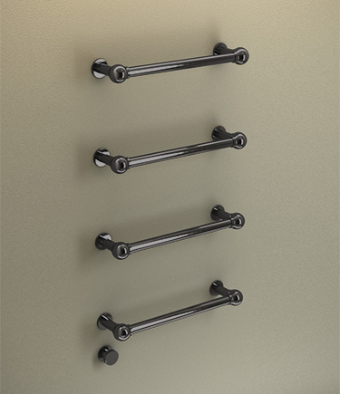 Black Chrome Ball Joint Floating Towel Bars (165BC)