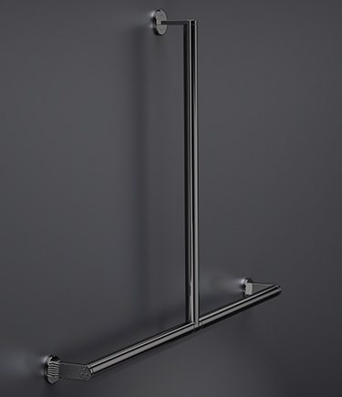 Helo Black Chrome "T" Support Handheld Shower Column & Grab Bar (HL8BC)