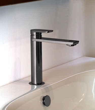 Kara Black Chrome Basin Mixer (74AA)