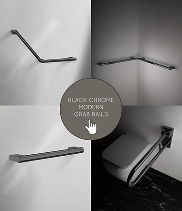 Black Chrome Modern Grab Rails