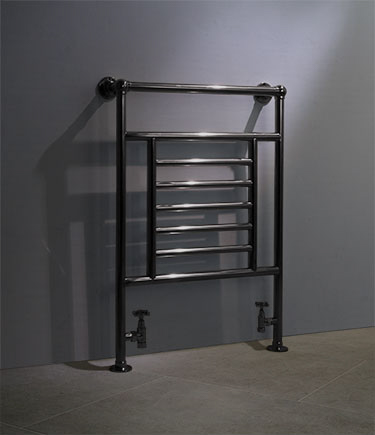 Old Century Heated Black Chrome Towel Rail (57FBC)