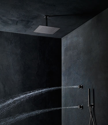 Penthouse Black Chrome Ceiling Shower Head (78TBC)