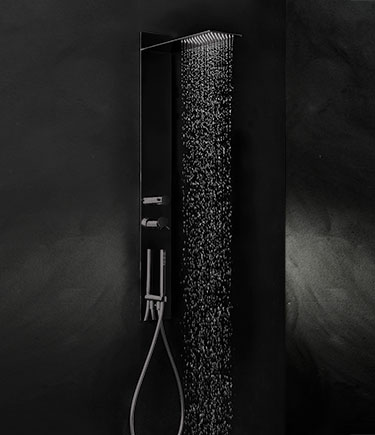 Slim Black Chrome Recessed Shower Column (78DBC)