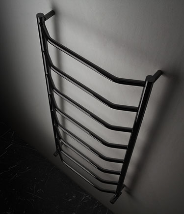 The Gull Black Chrome Heated Towel Rail (177BC)