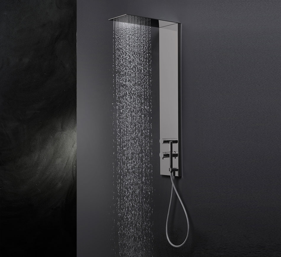 Sleek Black Chrome Shower Column Gun Metal Black Chrome Showers Sleek Black Chrome Shower Column Gun Metal Black Chrome Showers