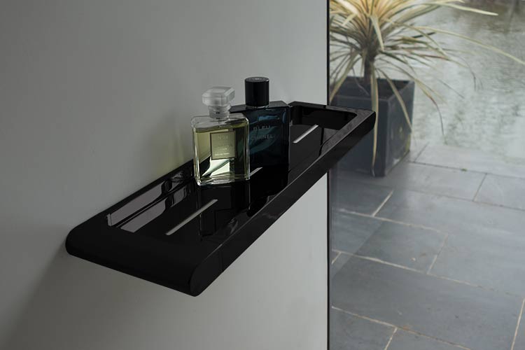 Spa Black Chrome Bathroom Shelf (162DBL)