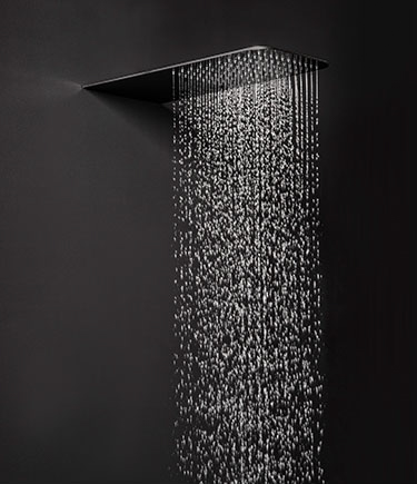 Svelte Black Chrome Rain & Waterfall Shower Head (75FBC)