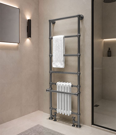 Victorian Black Chrome Towel Radiator (VT1BC)