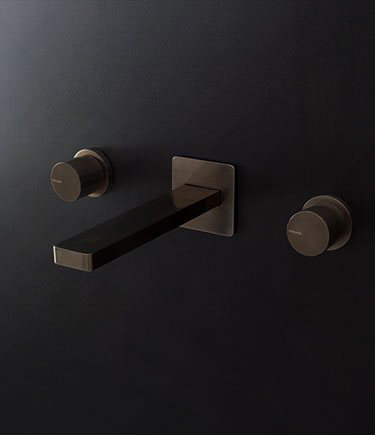 Mia Black Chrome 3 Piece Basin Wall Taps (33C)