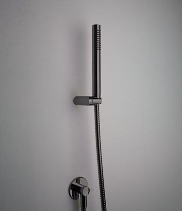 Art Deco Black Chrome Handheld Shower (61BKL)