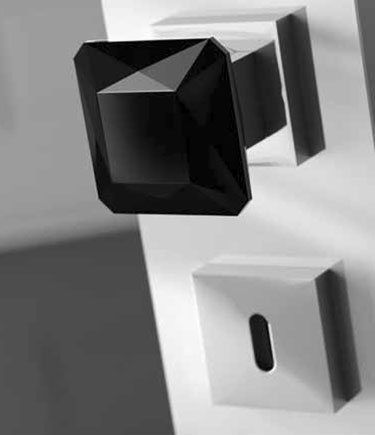 Black Diamond Crystal Door Handles (130MM)