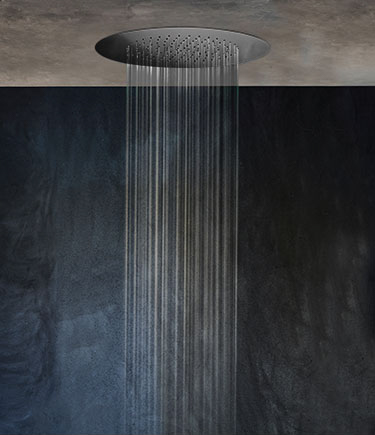 Wafer Black Chrome Rainfall Shower Head (75LBL)