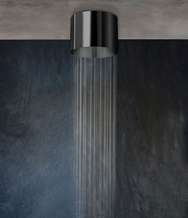 Cylinder Black Chrome Ceiling Mounted Shower Head (75BBC)