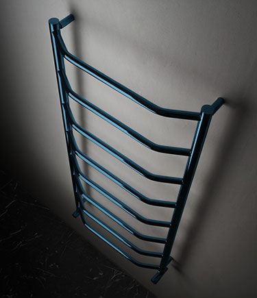 The Gull Blue Chrome Heated Towel Rail (177BL)