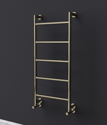 Art Deco Brass Wall Mounted  Heated Towel Rail (HX2BR)