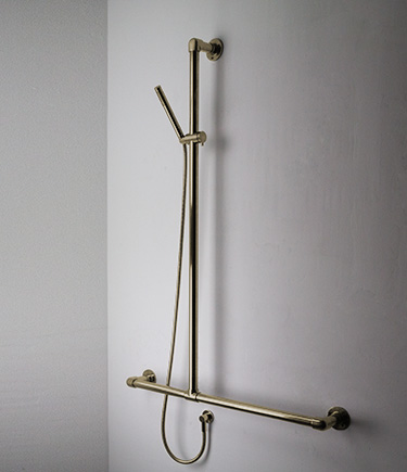 Brass Classic Jointed T Support Shower Column Grab Bar (170BR)