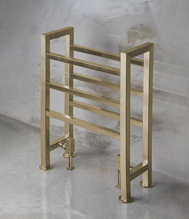 Cubic Horse Brass Heated Towel Rail (57YBR)