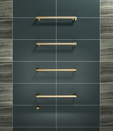 Brass Electric Floating Towel Bar Radiator (58ELBR)