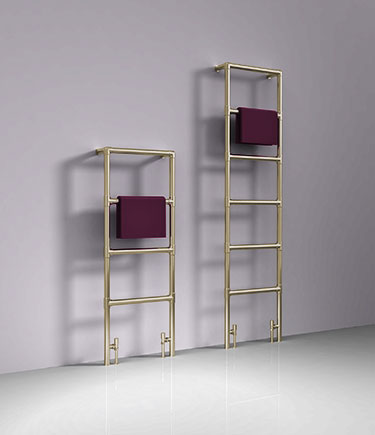 Brass Deco Floor Mounted Towel Rail (58EBR)