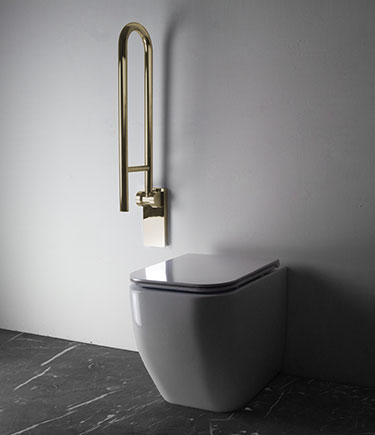 Hinged Brass Toilet Grab Bar (150GBR)