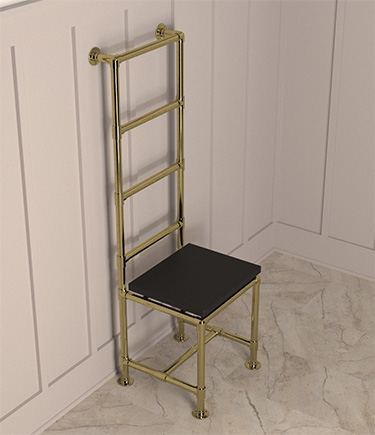 Brass Hot Chair Classic Jointed Heated Towel Radiator Stability Seat (HC2BR)