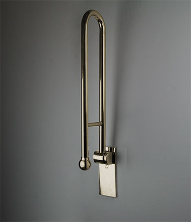 Brass Removable Hinged Grab Bar With Ball Stopper (155BR)