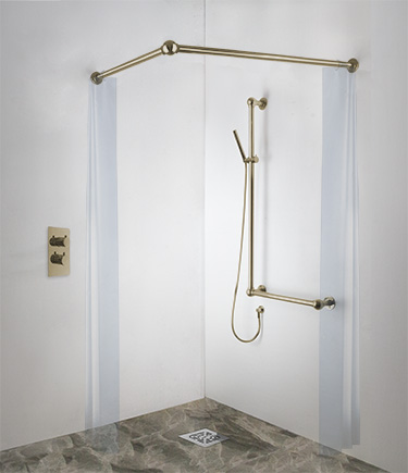 Ball Jointed Brass Corner Shower Curtain Rail (158ABR)