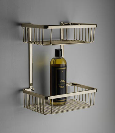 Spa Brass Double Rectangular Shower Basket (162NB)