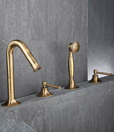 Pau Brass Taps Basin Bath, Antique Brass Bathroom Fittings Uk