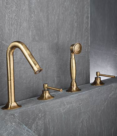 Pau Brass Bath Tap & Shower Set (39DD)