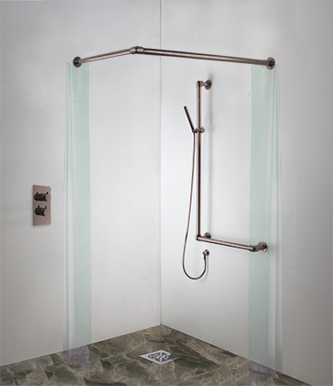 Bronze Classic Jointed Corner Shower Curtain Rail (168BZ) 