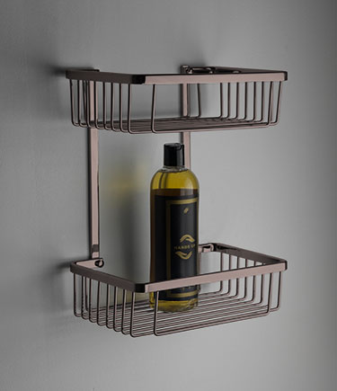 Spa Bronze Double Rectangular Shower Basket (162NBZ)