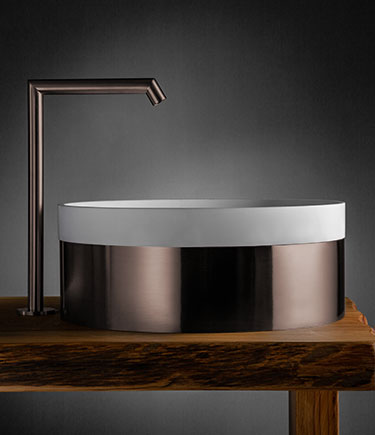 Bronze Band Mineral Marble Basin (BA1BZ)
