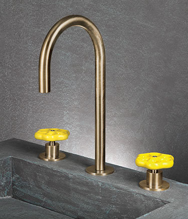 Flower Brass Deck Mounted Basin Taps (36FL)