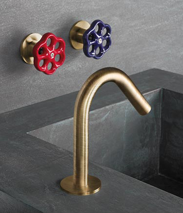 Flower Brass Wall Taps & Deck Spout (35FL)
