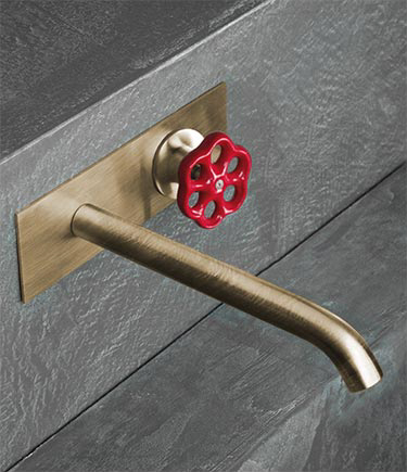 Flower Brass Progressive Wall Mounted Basin Tap (33FL)