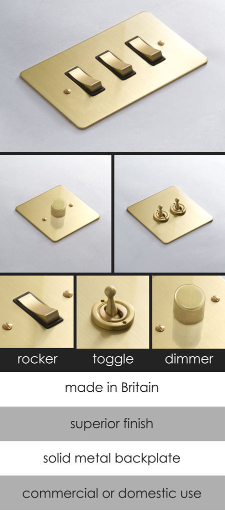 Brushed Gold Electrical Light Switch 123AA