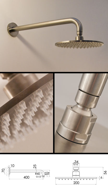 Stainless Steel Fixed Shower Head (49H)