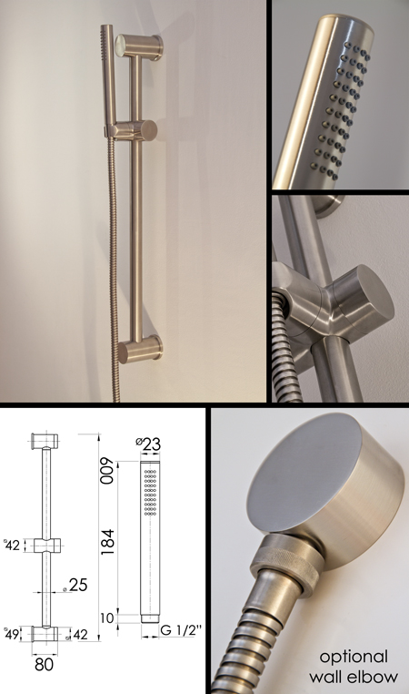 Noa Shower Head & Slide Rail (49G)