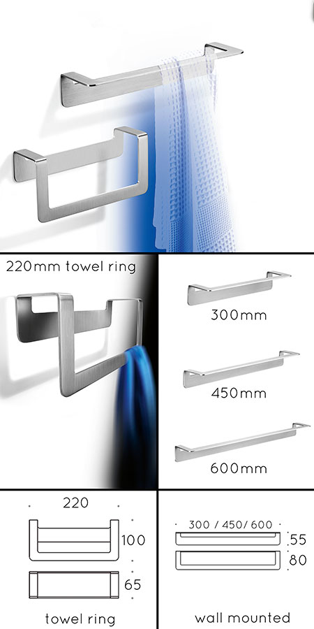 Stainless Steel Towel Hanging Rails (55DST)