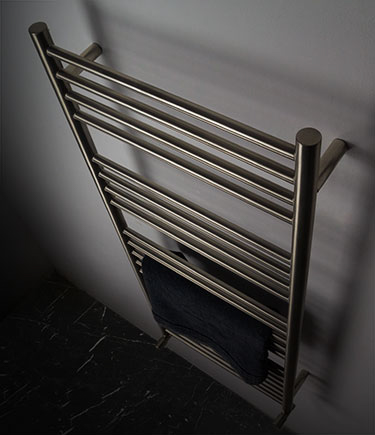 Brushed nickel heated towel rail online