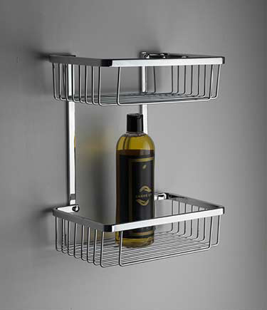 Spa Chrome Double Rectangular Shower Basket (162N)