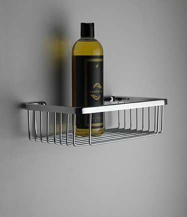 Spa Chrome Rectangular Shower Basket (162M)