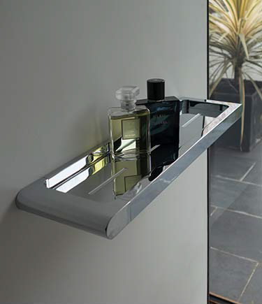 Spa Chrome Wall Mounted Bathroom Shelf (162D)